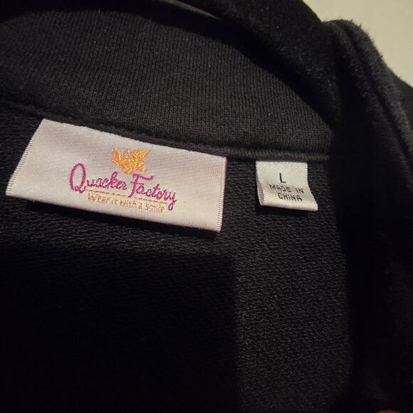 Vtg Quacker Factory Hearts Jacket Womens LG Fleece Embroidered Sequins Colorful - Picture 7 of 11